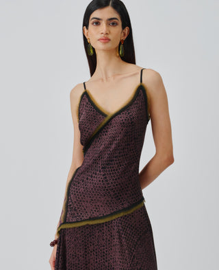 Ajrakh Dress Contemporary Wear – Purple Wildflower by Aroka