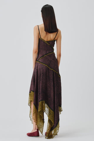 Ajrakh Dress Contemporary Wear – Purple Wildflower by Aroka