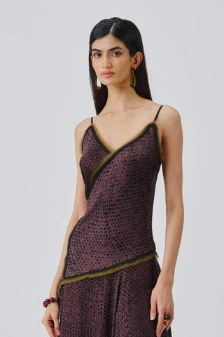 Ajrakh Dress Contemporary Wear – Purple Wildflower by Aroka