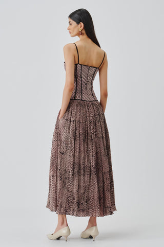 Corset Dress Contemporary Wear – Beige Reva by Aroka
