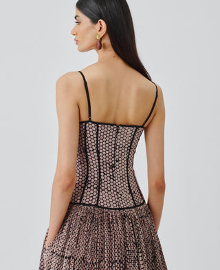 Corset Dress Contemporary Wear – Beige Reva by Aroka