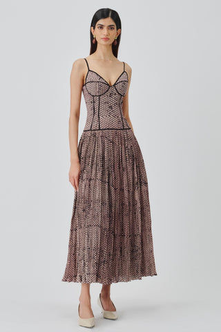 Corset Dress Contemporary Wear – Beige Reva by Aroka