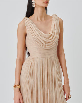 Gown Contemporary Wear – Beige Athena Ruched by Aroka