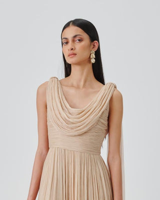 Gown Contemporary Wear – Beige Athena Ruched by Aroka