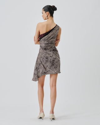 Beige Mini Dress Contemporary Wear – Odette by Aroka