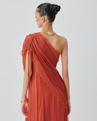 Orange Summer Dress Contemporary Wear – Ira by Aroka