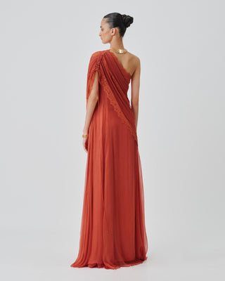 Orange Summer Dress Contemporary Wear – Ira by Aroka