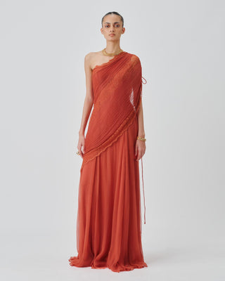Orange Summer Dress Contemporary Wear – Ira by Aroka