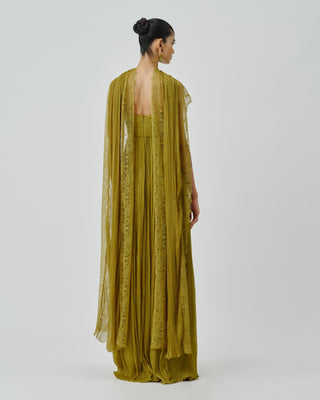 Ruched Dress Contemporary Wear Chartreuse by Aroka