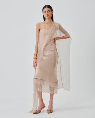 Beige Skirt Contemporary Wear – Whisper by Aroka