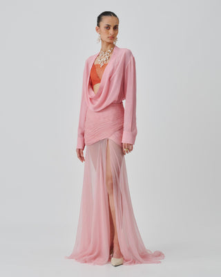 Pink Co-ord Set Contemporary Wear Rosaria by Aroka