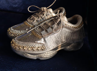Silver sequin sneakers