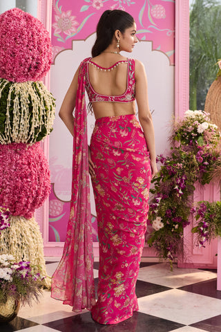 Saree set Indian Wedding Pink Zoha by Seema Thukral