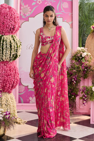 Saree set Indian Wedding Pink Zoha by Seema Thukral