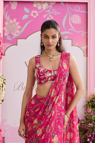 Saree set Indian Wedding Pink Zoha by Seema Thukral