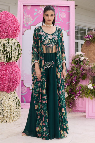Sharara set Indian Wedding Green Suvra by Seema Thukral