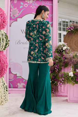 Jacket set Indian Wedding Green Sheena by Seema Thukral