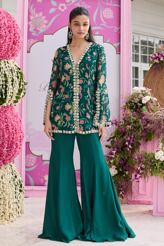 Jacket set Indian Wedding Green Sheena by Seema Thukral