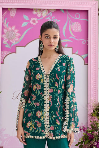 Jacket set Indian Wedding Green Sheena by Seema Thukral