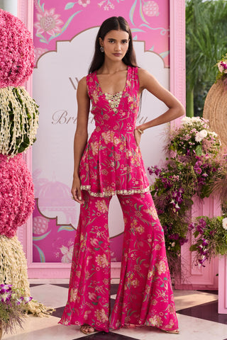 Peplum set Indian Wedding Pink Mahima by Seema Thukral