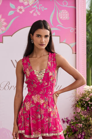 Peplum set Indian Wedding Pink Mahima by Seema Thukral