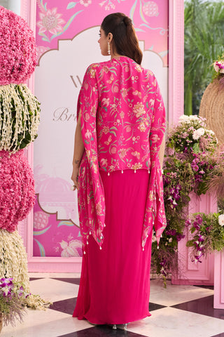 Draped skirt set Indian Wedding Pink Raha by Seema Thukral