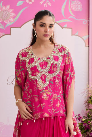 Draped skirt set Indian Wedding Pink Raha by Seema Thukral