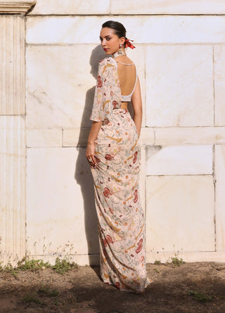 Siya blush pink draped skirt with pallu and choli