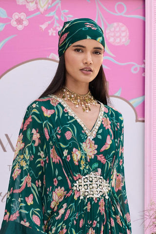 Kaftan Contemporary Wear Green Astha by Seema Thukral