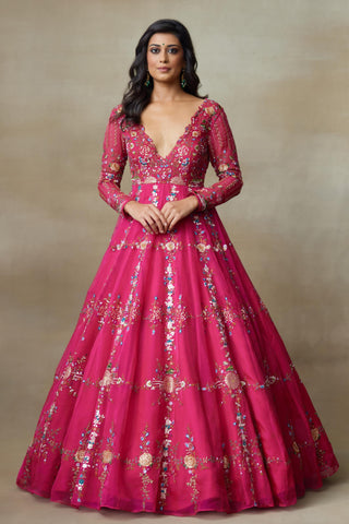 Pink Gown for Contemporary Wear – Queen Starling by Shasha Gaba