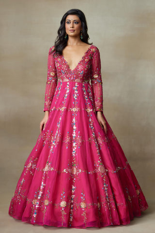 Pink Gown for Contemporary Wear – Queen Starling by Shasha Gaba