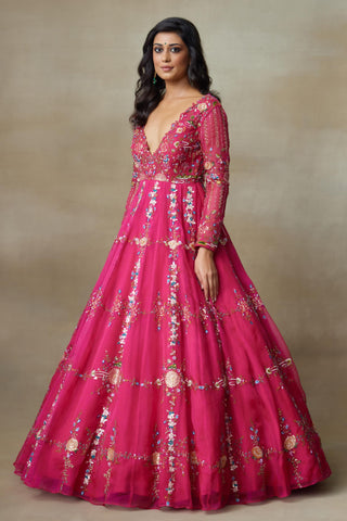 Pink Gown for Contemporary Wear – Queen Starling by Shasha Gaba