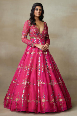 Pink Gown for Contemporary Wear – Queen Starling by Shasha Gaba