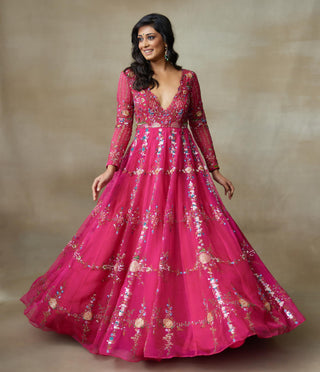 Pink Gown for Contemporary Wear – Queen Starling by Shasha Gaba