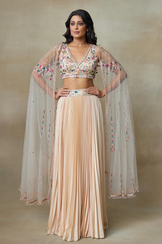 Lehenga Set Indian Wedding – Peach Stary by Shasha Gaba