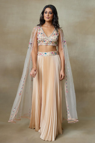 Lehenga Set Indian Wedding – Peach Stary by Shasha Gaba