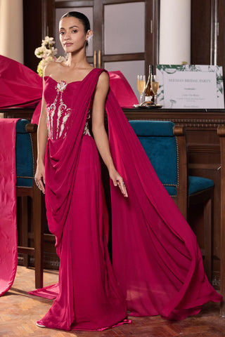 Organza saree Indian Wedding – Pink Avika by Seema Thukral