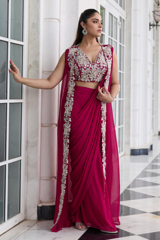 Jacket saree Indian Wedding – Pink Anmol by Seema Thukral