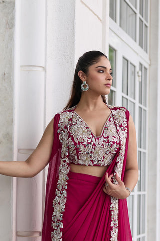 Jacket saree Indian Wedding – Pink Anmol by Seema Thukral