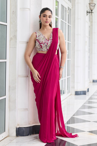 Organza saree Indian Wedding – Pink Shreeya by Seema Thukral