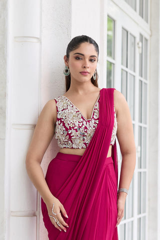 Organza saree Indian Wedding – Pink Shreeya by Seema Thukral