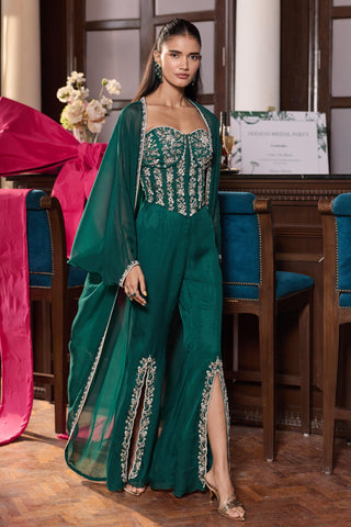 Cape set Indian Wedding – Green Bhawna by Seema Thukral