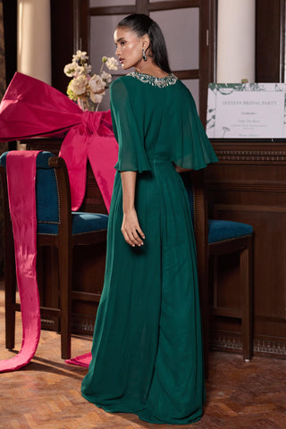 Festive jumpsuit Contemporary Wear â€“ Green Sunaina by Seema Thukral