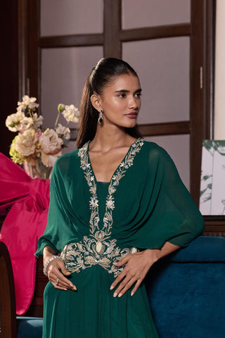 Festive jumpsuit Contemporary Wear â€“ Green Sunaina by Seema Thukral