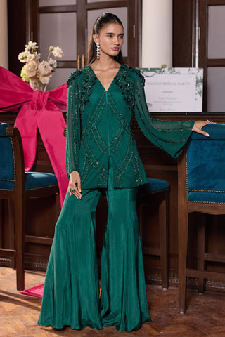 Jacket lehenga set Indian Wedding – Green Gazal by Seema Thukral