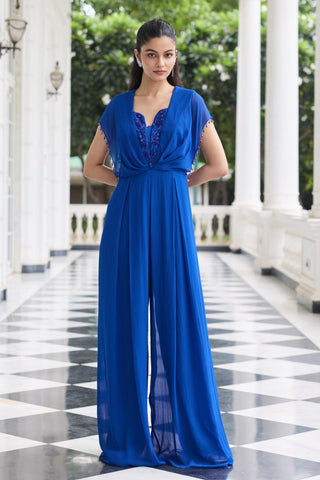 Blue jumpsuit Contemporary Wear Khushi by Seema Thukral