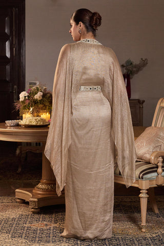 Draped kaftan Indian Wedding Gold Anaika by Seema Thukral
