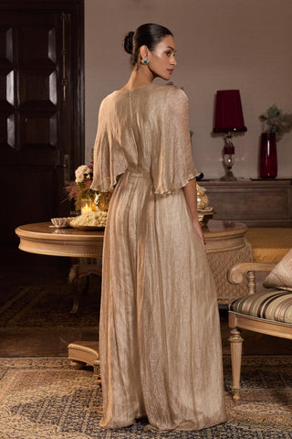 Gold jumpsuit Contemporary Wear Armira by Seema Thukral