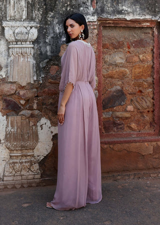 Shea lilac draped pleated jumpsuit - Shea lilac draped pleated jumpsuit - Seema Thukral - Available at Mrs. G