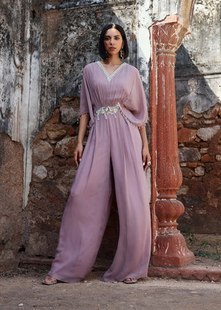 Shea lilac draped pleated jumpsuit - Shea lilac draped pleated jumpsuit - Seema Thukral - Available at Mrs. G